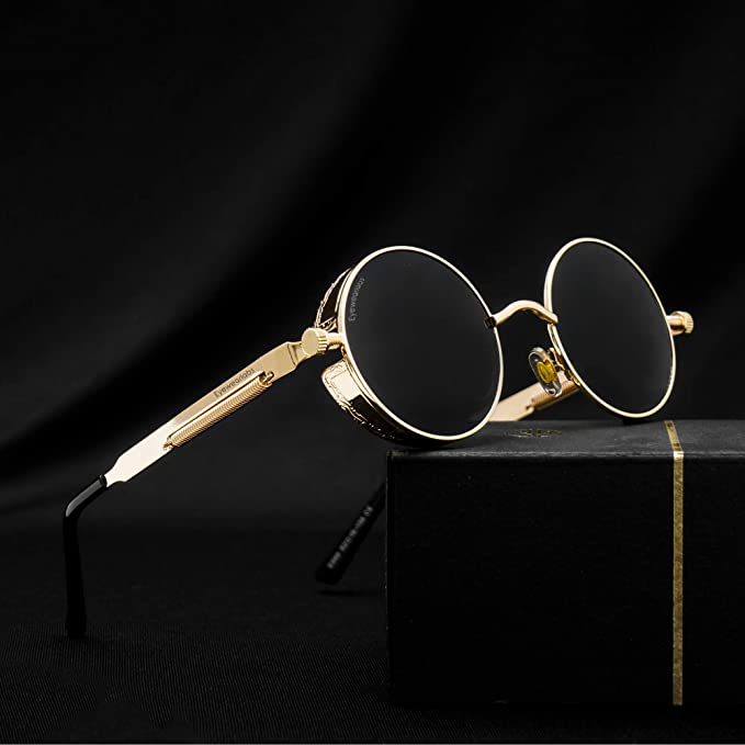 Unisex Retro Runde Solbriller med UV400 Beskyttelse