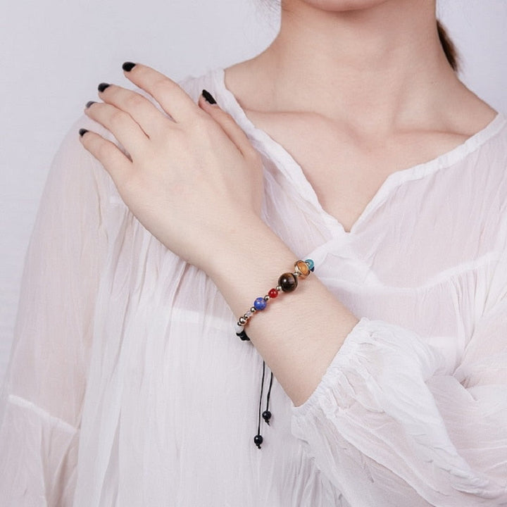 Unisex Solsystem Armbånd med Natursteiner