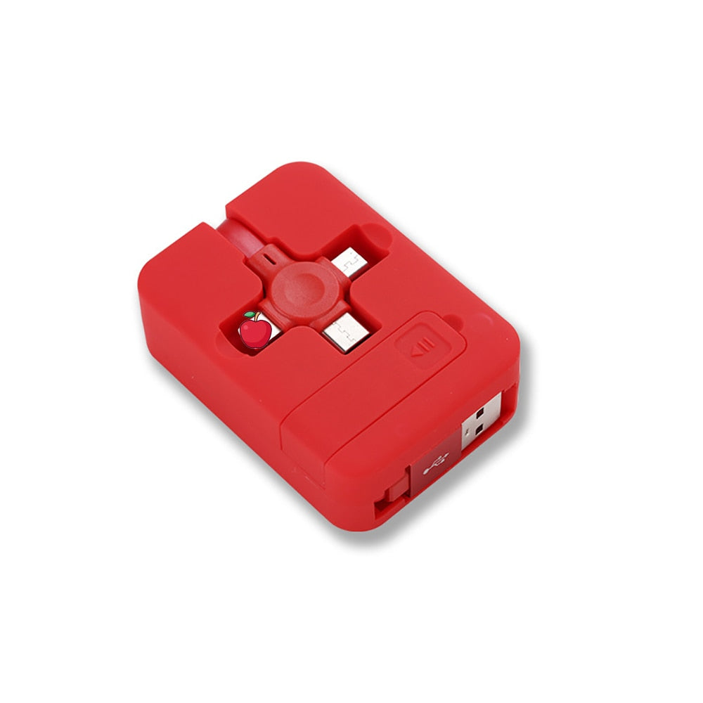 Universal 3-i-1 Teleskopisk Ladekabel med Telefonholder