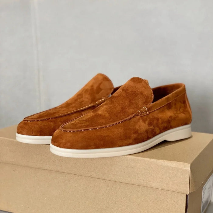 Mocassins pour homme marron avec semelle contrastante blanche