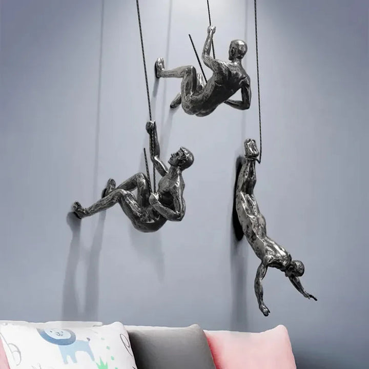 Veggdekorasjon Klatrende Figurer – Moderne Kunstsett