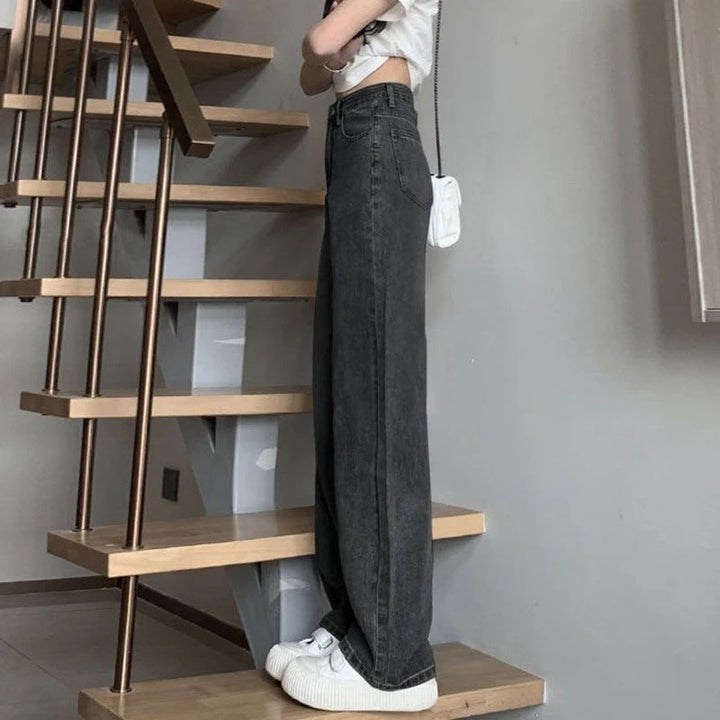 Vintage Vidbeinsjeans for Dame med Høy Midje