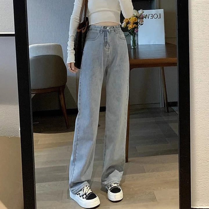 Vintage Vidbeinsjeans for Dame med Høy Midje
