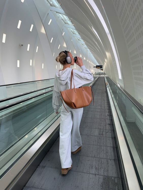 Dame Vintage Tote Bag med Sikker Lukning og Skulderremme