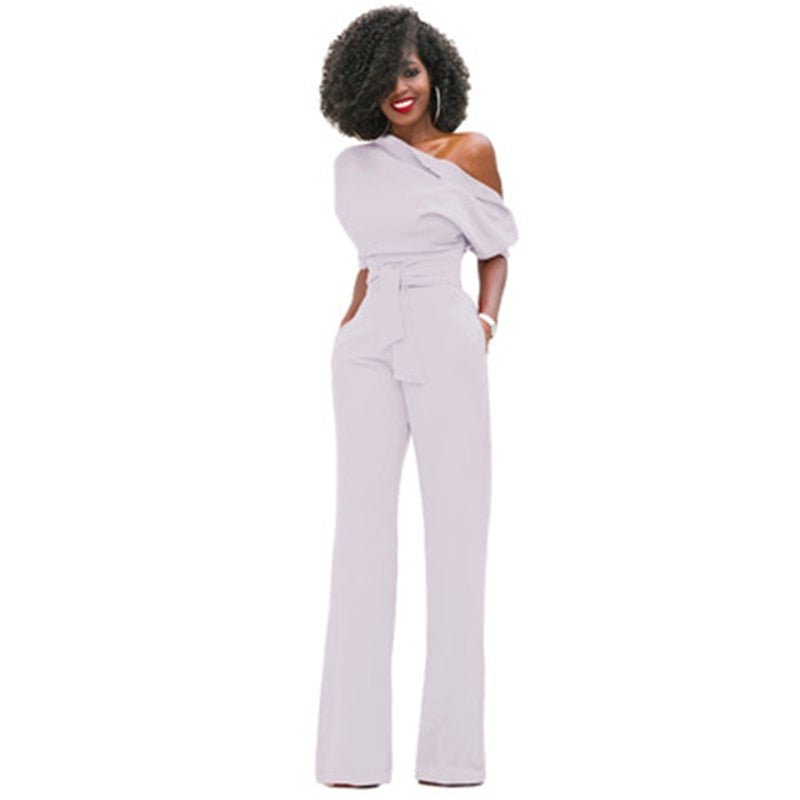 Dame Ensfarvet Bodycon Jumpsuit i Akrylstof