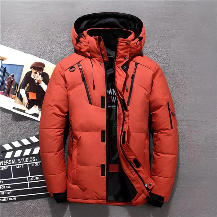 Gesteppte Winterjacke für Herren mit verstellbarer Kapuze